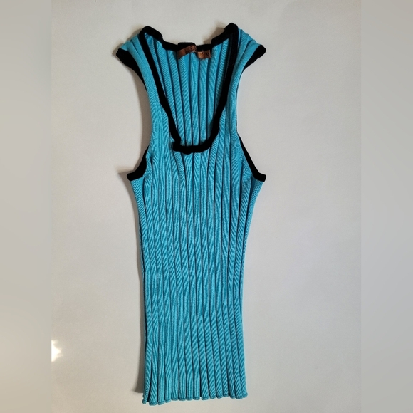 Belldini Turquoise Ribbed Tank Top - Picture 6 of 12